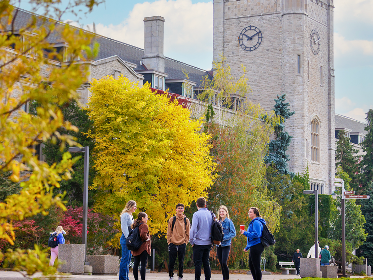 Students outside Johnston Hall