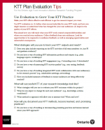 Cover of KTT Plan Evaluation Tips