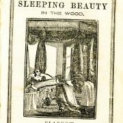 White cover of an old chapbook about Sleeping Beauty in the Wood.