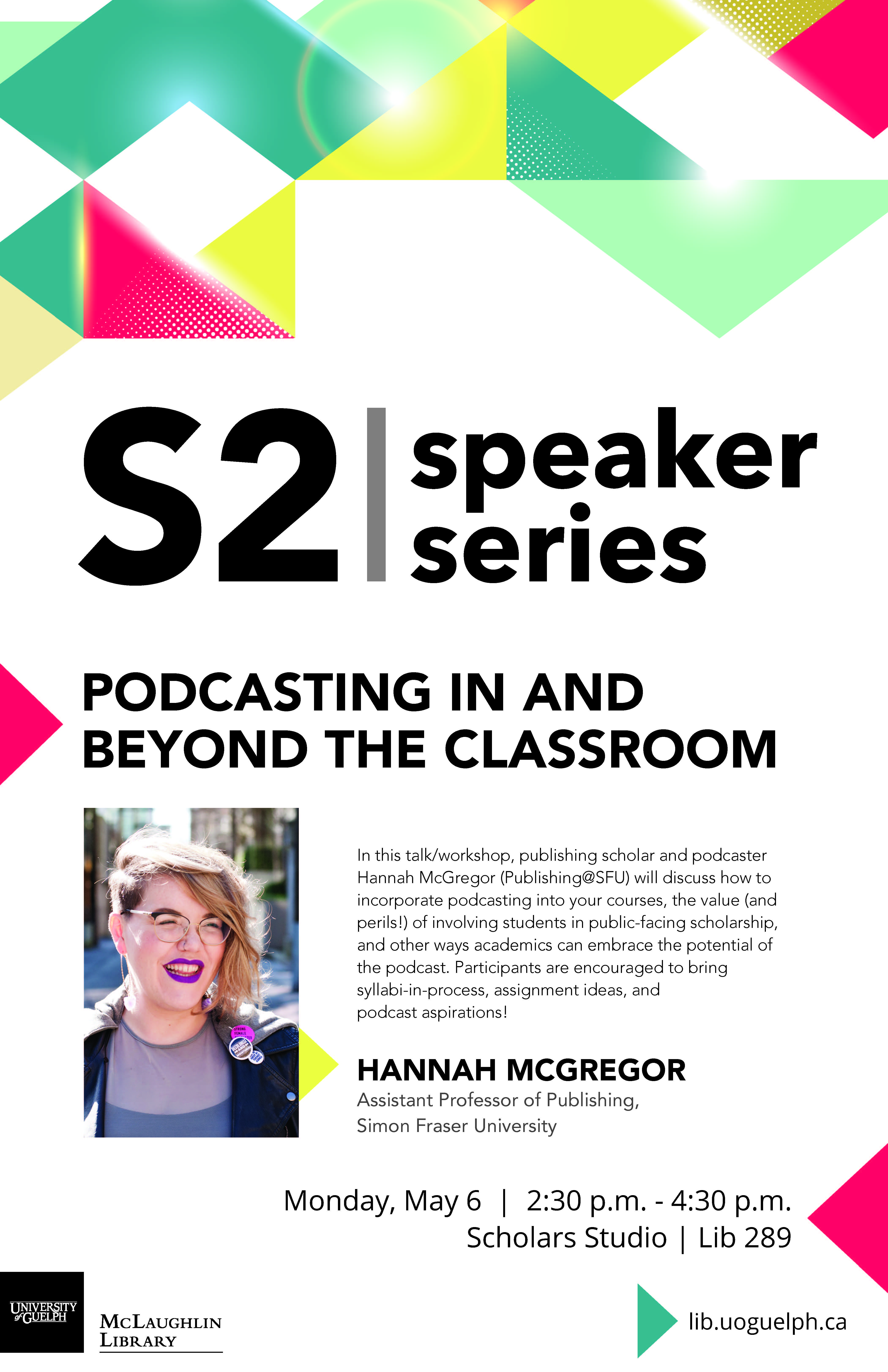 Poster of Hannah McGregor Talk