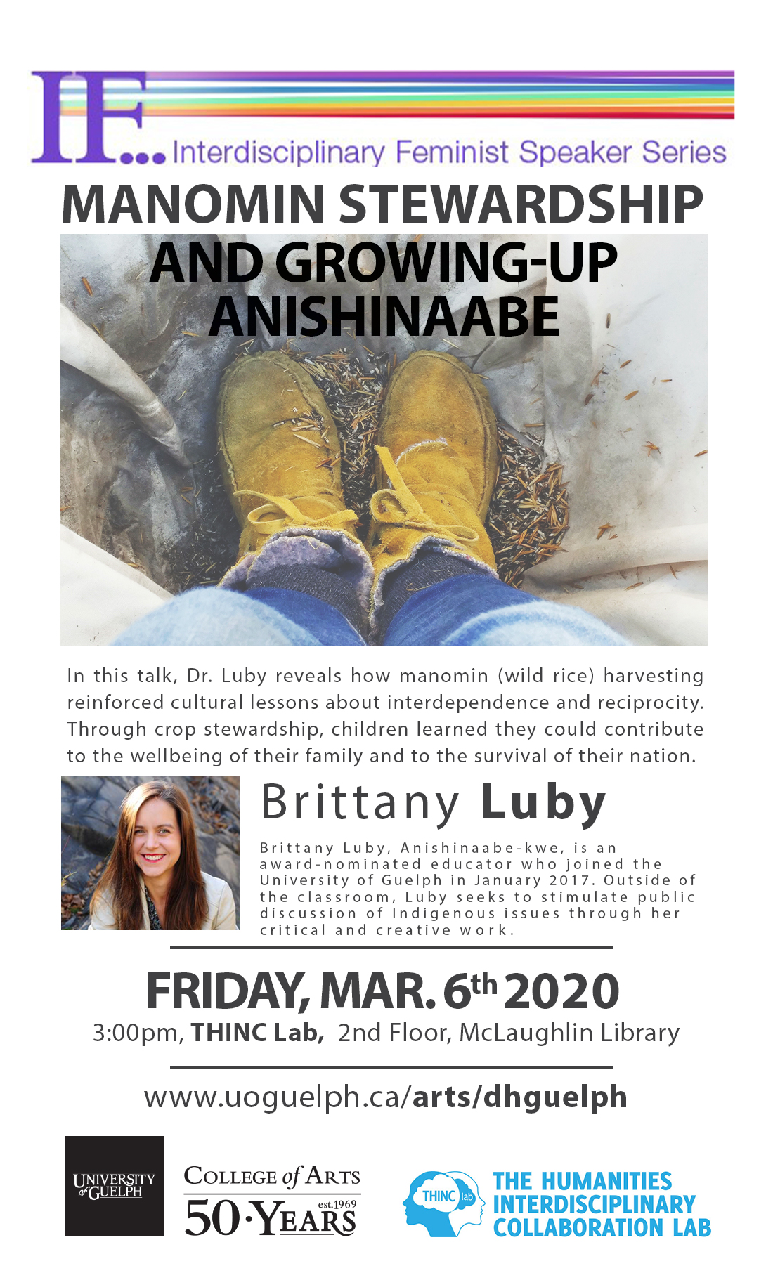 Poster of Brittany Luby's Lecture on March 6, 2020.