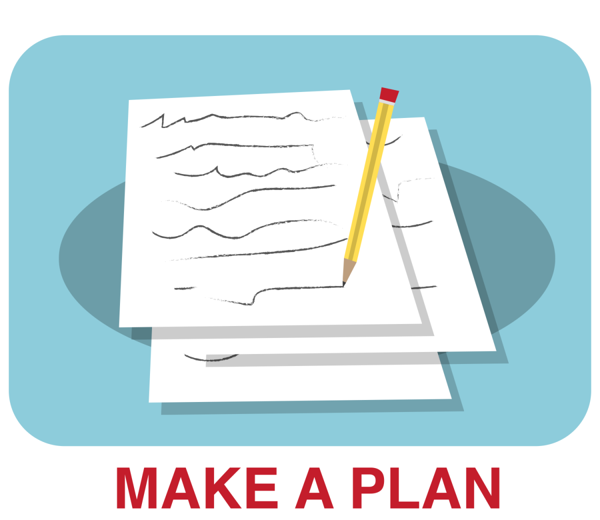 Make a plan image showing written list 