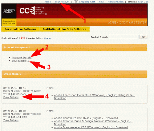  Your Account and  Purchase History  Information