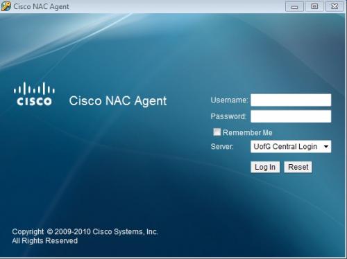 NAC Agent Login Screenshot