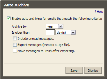 Enabling the auto archiving feature
