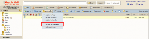 Archive old emails option.