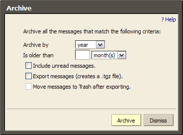 Batch archiving options.