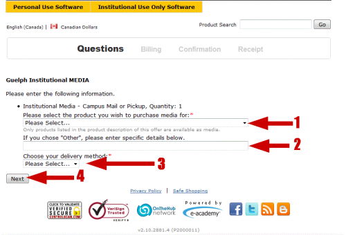  Specifying the product you wish  to order a DVD copy  of.