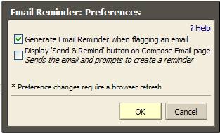 Email Reminder Options