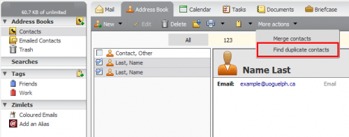 Find duplicates option