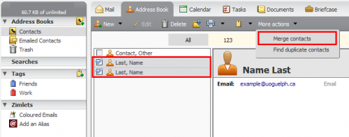 Merge Contacts Option