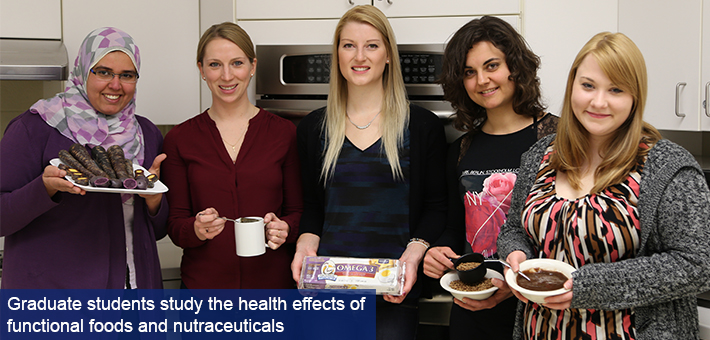 Graduate students study the health effects of functional foods and nutraceuticals.
