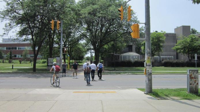 Crosswalk along Gordon Street, facing east.