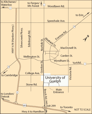 Map of Guelph and surrounding area