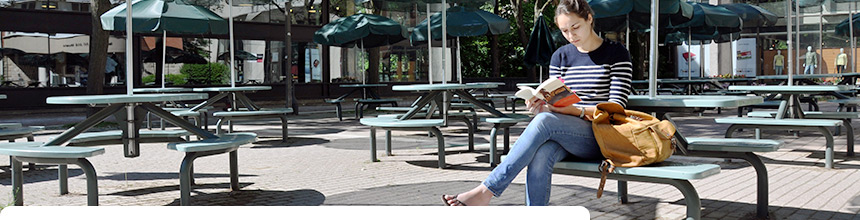 Reading in Branion Plaza