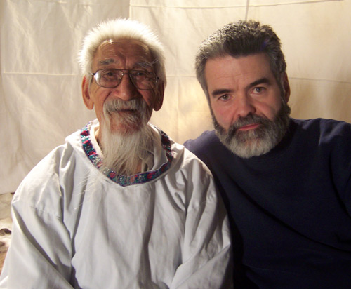 Filmmaker John Houston and Inuit elder Samson Quinangnaq, one of the storytellers in the film Kiviuq