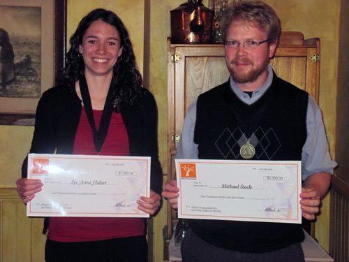 Undergraduate student Lee-Anne Huber and graduate student Michael Steele