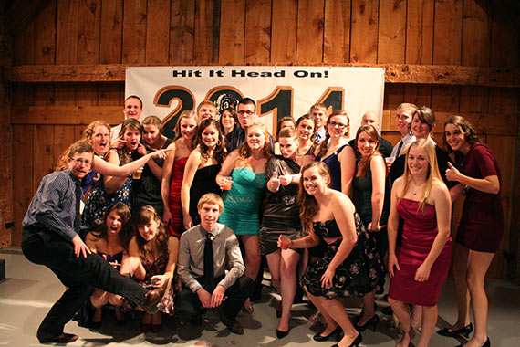 Class of 2014 with their banner