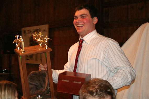 Justin Piercey receives the Aggie Spirit Award
