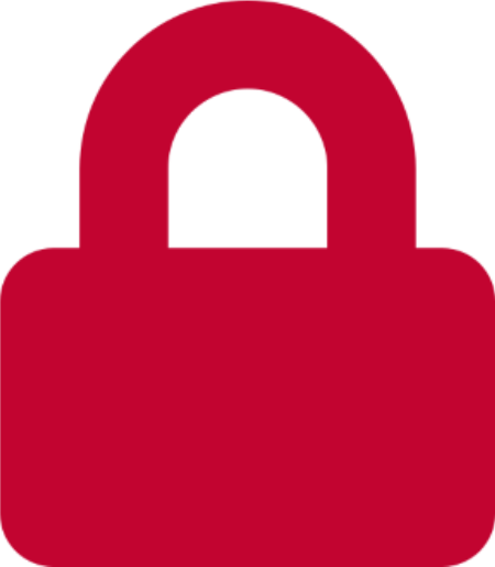 Red graphic of a lock