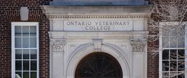 Stone sign above Ontario Veterinary College main entrance (College's Name)
