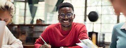 Black student smiling