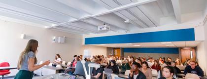 Professor giving a lecture in hall