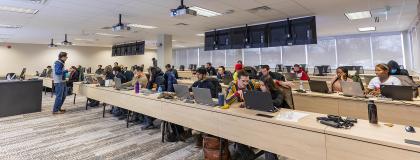 U of G students in a class learning about cyber security
