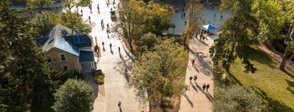 An aerial shot of University of Guelph's campus