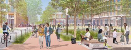 Conceptual Illustration of the Re-imagined Cow Path Looking West