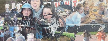Scrapbook images of campers from creative encounters in 2000