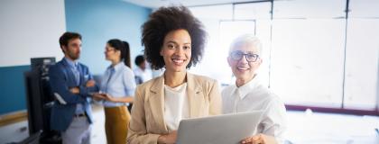 graduate students working in a consulting job