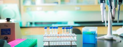 pipettes and test tubes in a lab