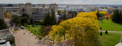 View of campus from the top of Johnston Hall