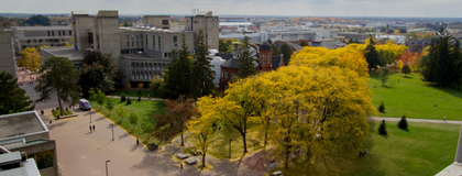 View of campus from the top of Johnston Hall