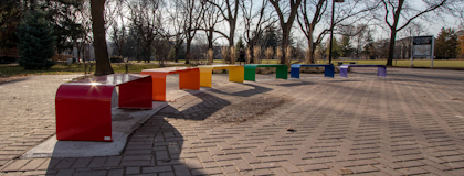 The pride colour benches by Johnston Green