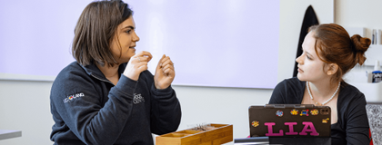 Two Students in Classroom