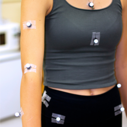 woman with sensors on her arm