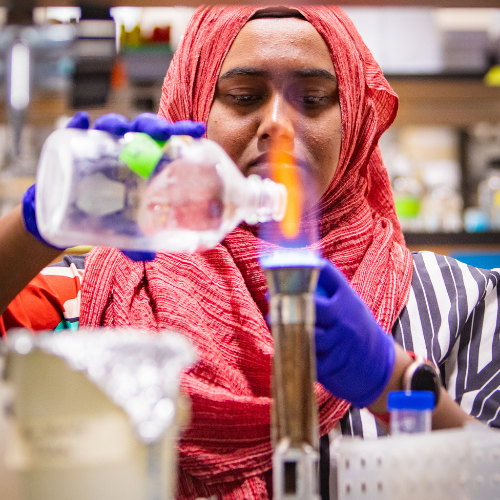 MCB student doing research