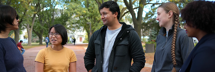 A group of students talking.