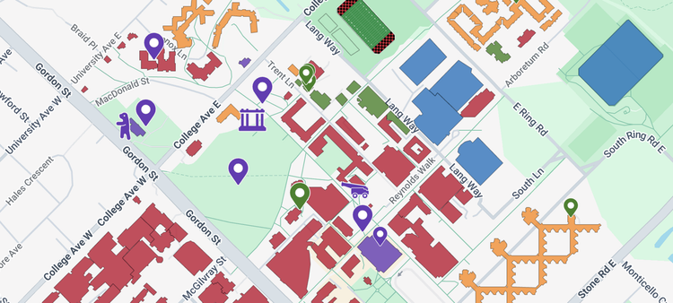 screenshot of campus map