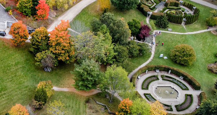 overhead photo of university of guelphs arboretum