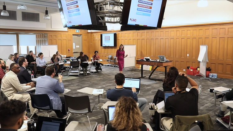classroom of mba students