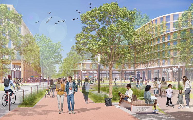 Conceptual Illustration of the Re-imagined Cow Path Looking West