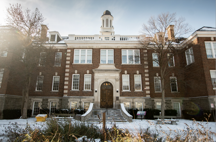 The front steps of the Ontario Veterinary College.