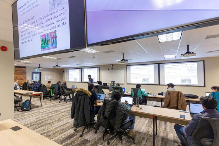 Students sit in the MCTI lecture hall