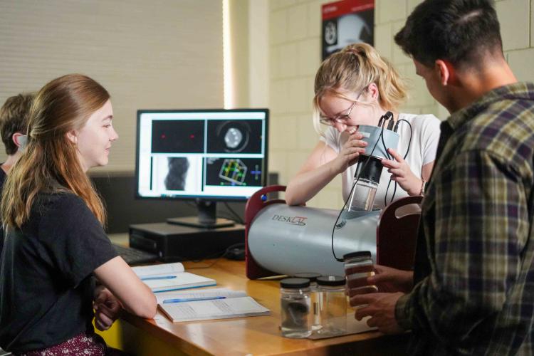 Students are using an x-ray device.