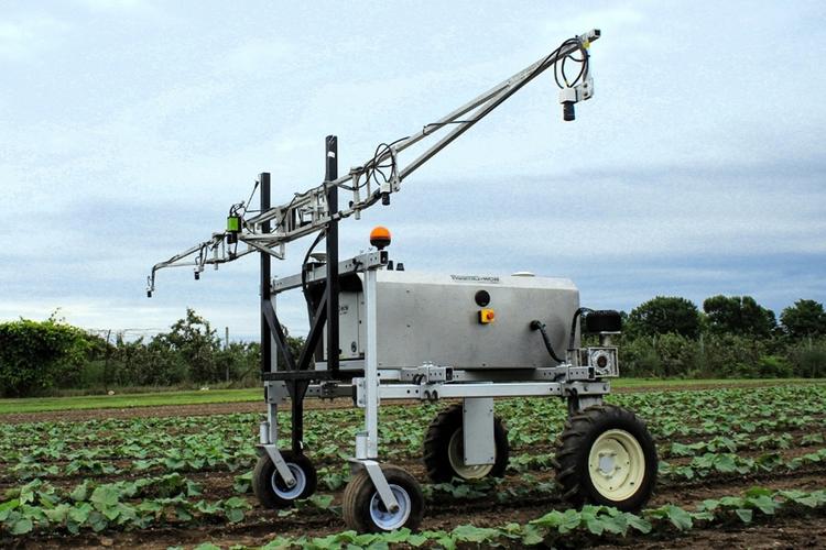 AI lima bean robot drone in field