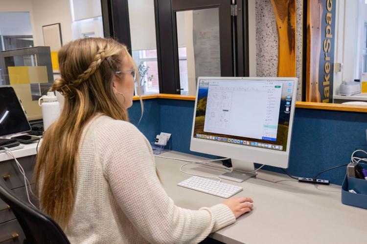 Student using computer