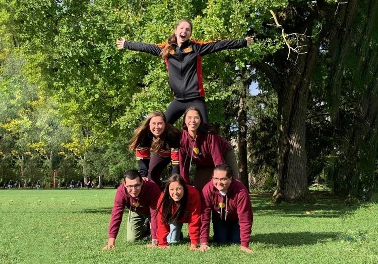 ISS making human pyramid